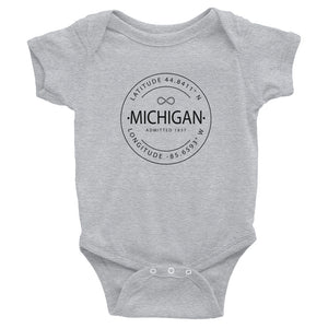Michigan - Infant Bodysuit - Latitude & Longitude