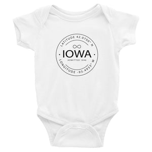 Iowa - Infant Bodysuit - Latitude & Longitude