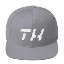 Texas - Flat Brim Hat - White Embroidery - TX - Many Hat Color Options Available