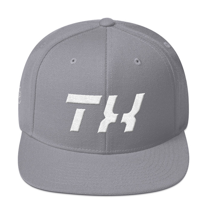 Texas - Flat Brim Hat - White Embroidery - TX - Many Hat Color Options Available