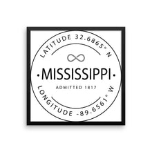 Mississippi - Framed Print - Latitude & Longitude