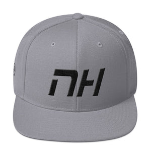 New Hampshire - Flat Brim Hat - Black Embroidery - NH - Many Hat Color Options Available