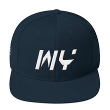 Wyoming - Flat Brim Hat - White Embroidery - WY - Many Hat Color Options Available