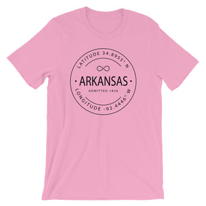 Arkansas - Short-Sleeve Unisex T-Shirt - Latitude & Longitude