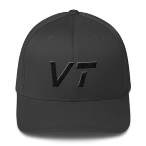 Vermont - Structured Twill Cap - Black Embroidery - VT - Many Hat Color Options Available