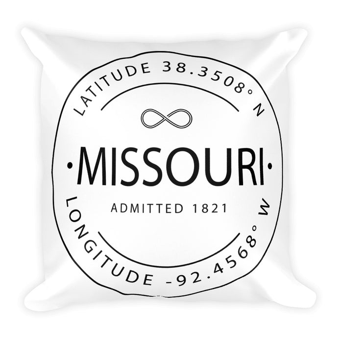 Missouri - Throw Pillow - Latitude & Longitude