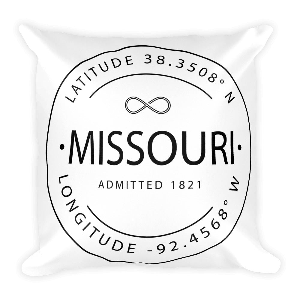 Missouri - Throw Pillow - Latitude & Longitude