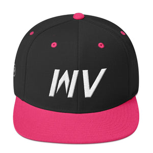 West Virginia - Flat Brim Hat - White Embroidery - WV - Many Hat Color Options Available