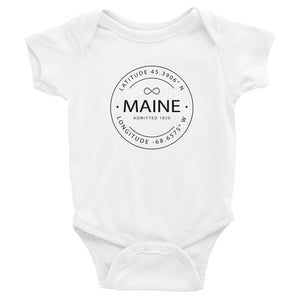 Maine - Infant Bodysuit - Latitude & Longitude