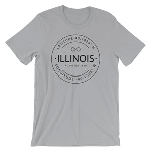 Illinois - Short-Sleeve Unisex T-Shirt - Latitude & Longitude