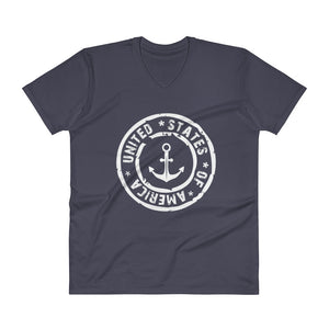 USA Designs - V-Neck T-Shirt - Anchor