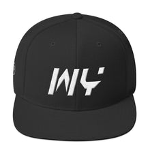 Wyoming - Flat Brim Hat - White Embroidery - WY - Many Hat Color Options Available