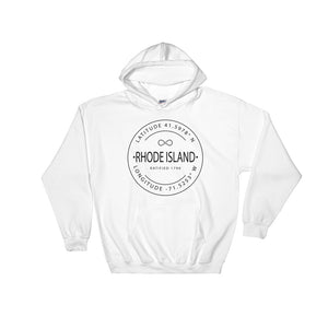 Rhode Island - Hooded Sweatshirt - Latitude & Longitude
