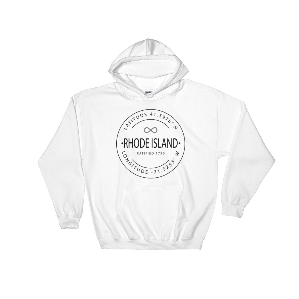 Rhode Island - Hooded Sweatshirt - Latitude & Longitude