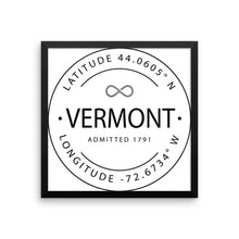 Vermont - Framed Print - Latitude & Longitude