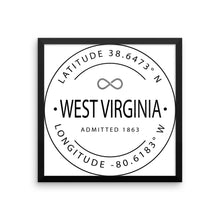 West Virginia - Framed Print - Latitude & Longitude