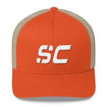 South Carolina - Mesh Back Trucker Cap - White Embroidery - SC - Many Hat Color Options Available