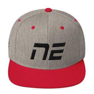 Nebraska - Flat Brim Hat - Black Embroidery - NE - Many Hat Color Options Available