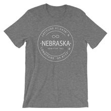 Nebraska - Short-Sleeve Unisex T-Shirt - Latitude & Longitude