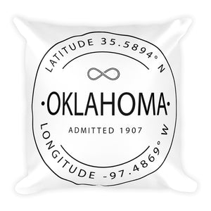 Oklahoma - Throw Pillow - Latitude & Longitude