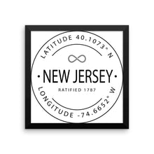 New Jersey - Framed Print - Latitude & Longitude