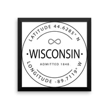 Wisconsin - Framed Print - Latitude & Longitude