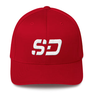 South Dakota - Structured Twill Cap - White Embroidery - SD - Many Hat Color Options Available