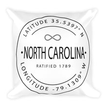 North Carolina - Throw Pillow - Latitude & Longitude