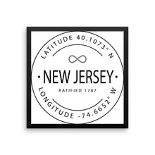 New Jersey - Framed Print - Latitude & Longitude