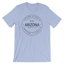 Arizona - Short-Sleeve Unisex T-Shirt - Latitude & Longitude