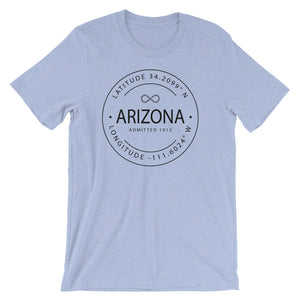 Arizona - Short-Sleeve Unisex T-Shirt - Latitude & Longitude