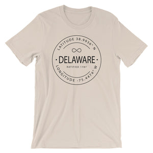 Delaware - Short-Sleeve Unisex T-Shirt - Latitude & Longitude