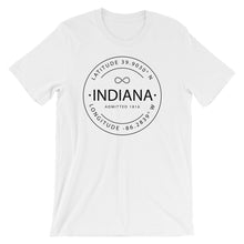 Indiana - Short-Sleeve Unisex T-Shirt - Latitude & Longitude