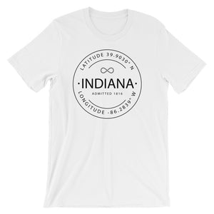 Indiana - Short-Sleeve Unisex T-Shirt - Latitude & Longitude