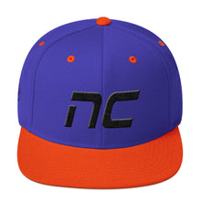 North Carolina - Flat Brim Hat - Black Embroidery - NC - Many Hat Color Options Available