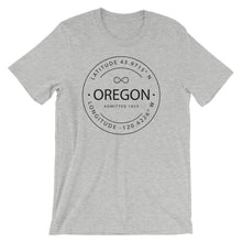 Oregon - Short-Sleeve Unisex T-Shirt - Latitude & Longitude