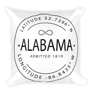 Alabama - Throw Pillow - Latitude & Longitude