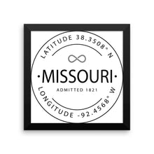 Missouri - Framed Print - Latitude & Longitude