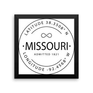 Missouri - Framed Print - Latitude & Longitude