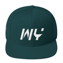 Wyoming - Flat Brim Hat - White Embroidery - WY - Many Hat Color Options Available
