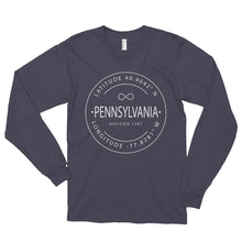 Pennsylvania - Long sleeve t-shirt (unisex) - Latitude & Longitude