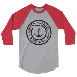 USA Designs - 3/4 Sleeve Raglan Shirt - Anchor