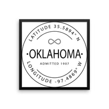 Oklahoma - Framed Print - Latitude & Longitude