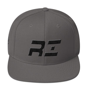 Rhode Island - Flat Brim Hat - Black Embroidery - RI - Many Hat Color Options Available