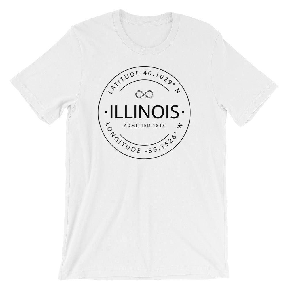 Illinois - Short-Sleeve Unisex T-Shirt - Latitude & Longitude
