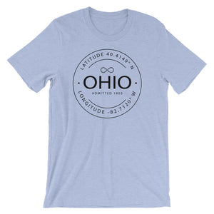 Ohio - Short-Sleeve Unisex T-Shirt - Latitude & Longitude