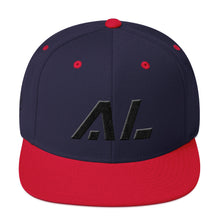 Alabama - Flat Brim Hat - Black Embroidery - AL - Many Hat Color Options Available