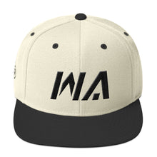 Washington - Flat Brim Hat - Black Embroidery - WA - Many Hat Color Options Available