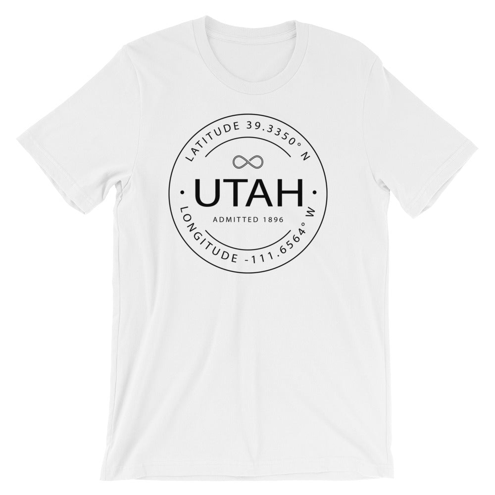 Utah - Short-Sleeve Unisex T-Shirt - Latitude & Longitude