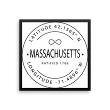 Massachusetts - Framed Print - Latitude & Longitude